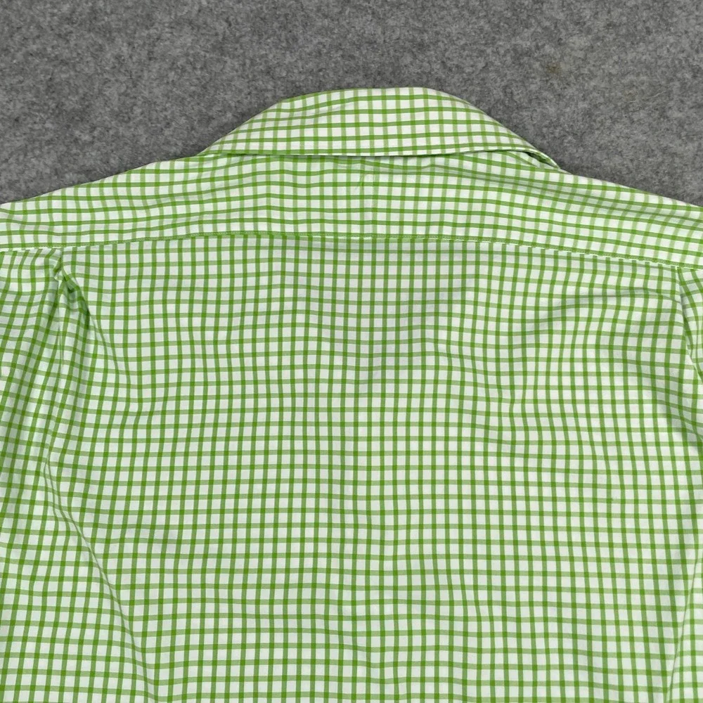 Polo Ralph Lauren Mens Button Front Shirt XL Green Gingham Performance Stretch